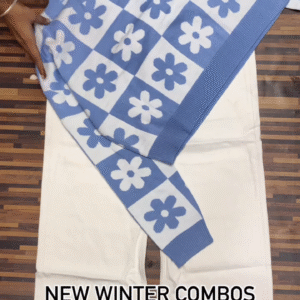 Winter Knitwear Combos ❄️ Cozy Sweaters with White & Black Pants – Floral, Wavy & Geometric Styles